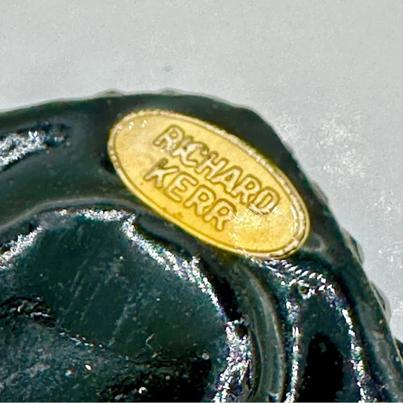 Vintage Richard Kerr Clip On Earrings Black White Square Statement Disco 80s - Picture 5 of 7